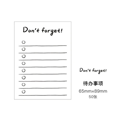 50Sheets Mini Note Book Convenient Memo Pad List Time Sticky Note Schedule Planner Office School Supplies Stationery