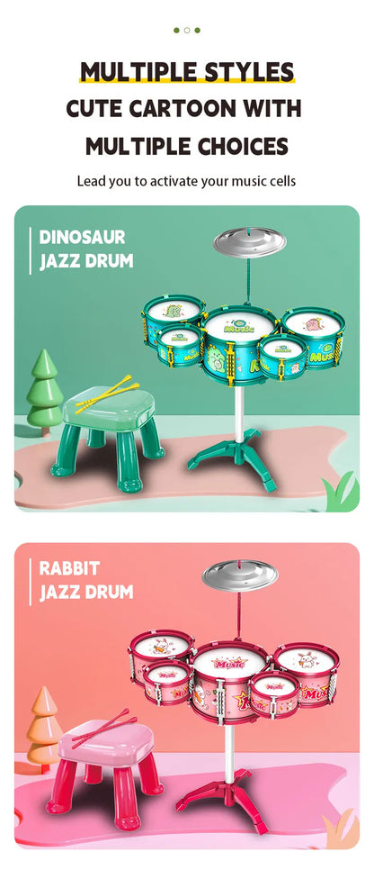 Drums, Jazz Drums, Music Enlightenment for Children and Babies, Toys, Imitation Musical Instruments, Beginners Practicing Music