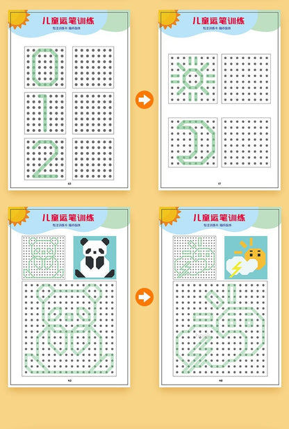 Magical Tracing Workbook Set Reusable Magic Practice Copybook for Kids with Drawing Pens and Eraser Learning Books Writing