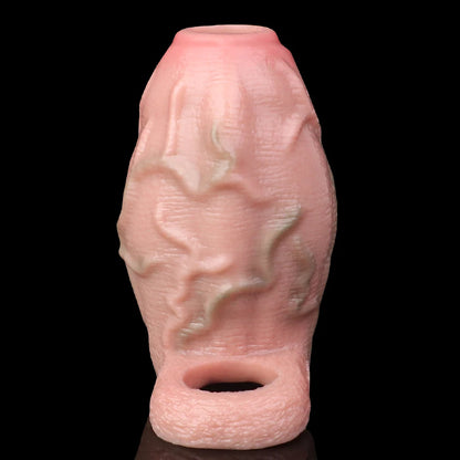 FAAK Silicone Penis Sleeve Ring Realistic Hollow Dildo Size S M Dildo Sheath Delay Ejaculating Cock Enlarger Sex Toys For Men