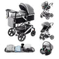Baby Stroller 3 in 1 Luxurious Portable Travel Baby Carriage Fold Pram High Landscape Aluminum Frame Newborn Infant Stroller