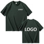 European Size 100% Pure Cotton Custom Men's T-Shirt Front and Back Logo Text Photos, Summer Breathable Short Sleeved Top2025