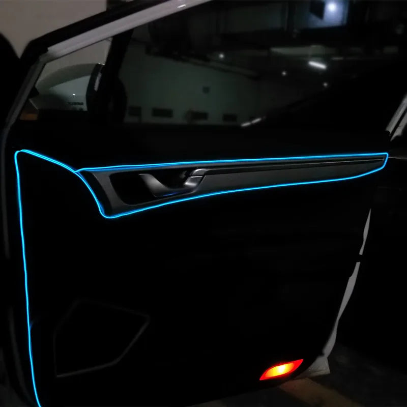 Hot Sale 1M/2M/3M/5M Car Interior Lighting LED Strip Decoration Garland Wire Rope Tube Line Flexible Neon Lights With USB Drive