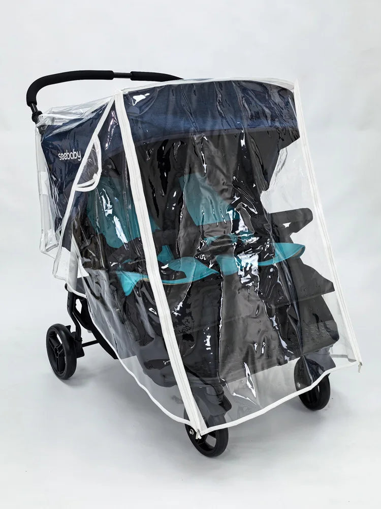 Twin Stroller Rain Cover Windshield Double Front Stroller Universal Rainproof Warm Cover Cart Raincoat Baby Stroller Accessories