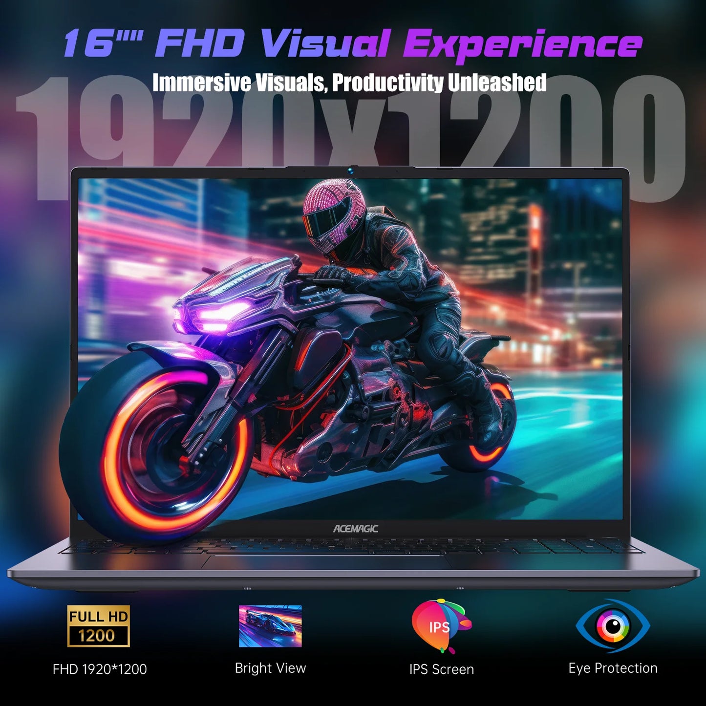 ACEMAGIC Gaming Laptop AMD Ryzen 9 6900HX 16GB LPDDR5 RAM 512GB PCIe SSD Upgradable 16" FHD Display Screen Laptop With Radeon