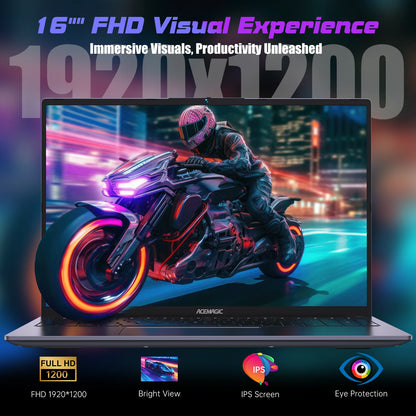 ACEMAGIC Gaming Laptop AMD Ryzen 9 6900HX 16GB LPDDR5 RAM 512GB PCIe SSD Upgradable 16" FHD Display Screen Laptop With Radeon