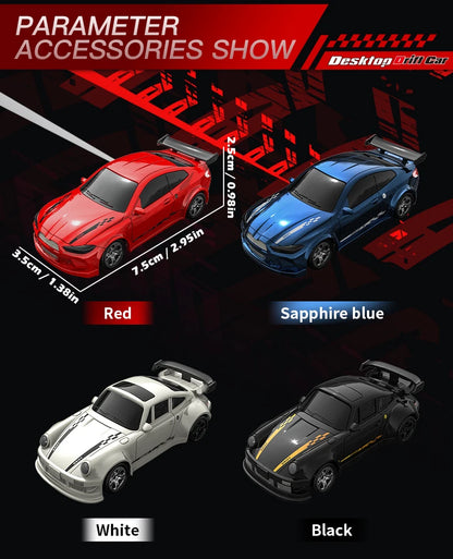 KF20 1/64 High Speed Drift RC Car 2.4G 4WD Remote Control Desktop Mini GTR Racing Model Cars for Boys Kids Toy Gift