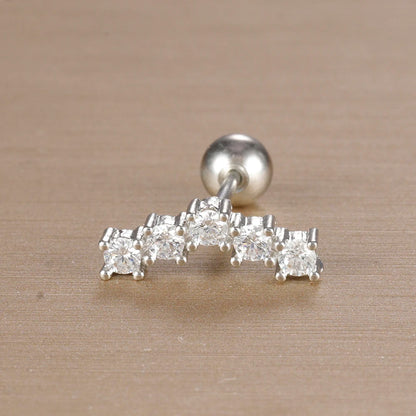 1PC 316L Stainless Steel Geometry Stud Earrings For Women Fashion Star Moon Lobe Daith Helix Cartilage Earring Piercing Jewelry