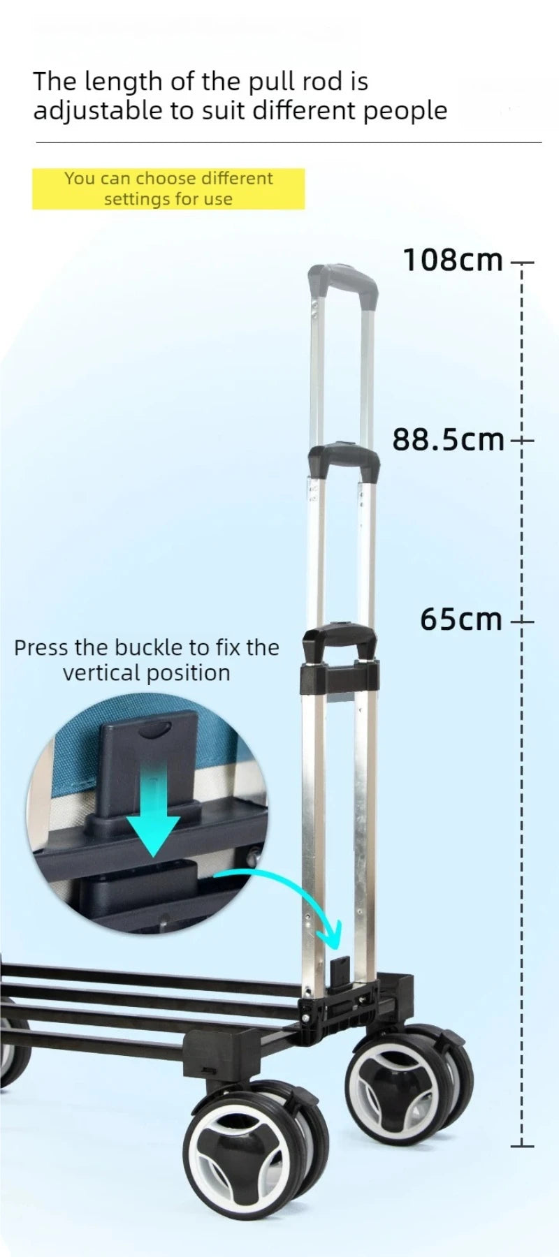 Pet Travel Luggage Cart with Folding Handlebar - Durable Oxford Fabric, Large Capacity, Breathable Mesh, Quiet Wheels