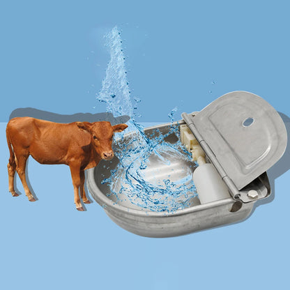 304 Stainless Steel With Drain Hole Drink Automatic Float Farming Trough Horse Cow Water Bowl Supplies Sheep Dog Pet Goat Cattle