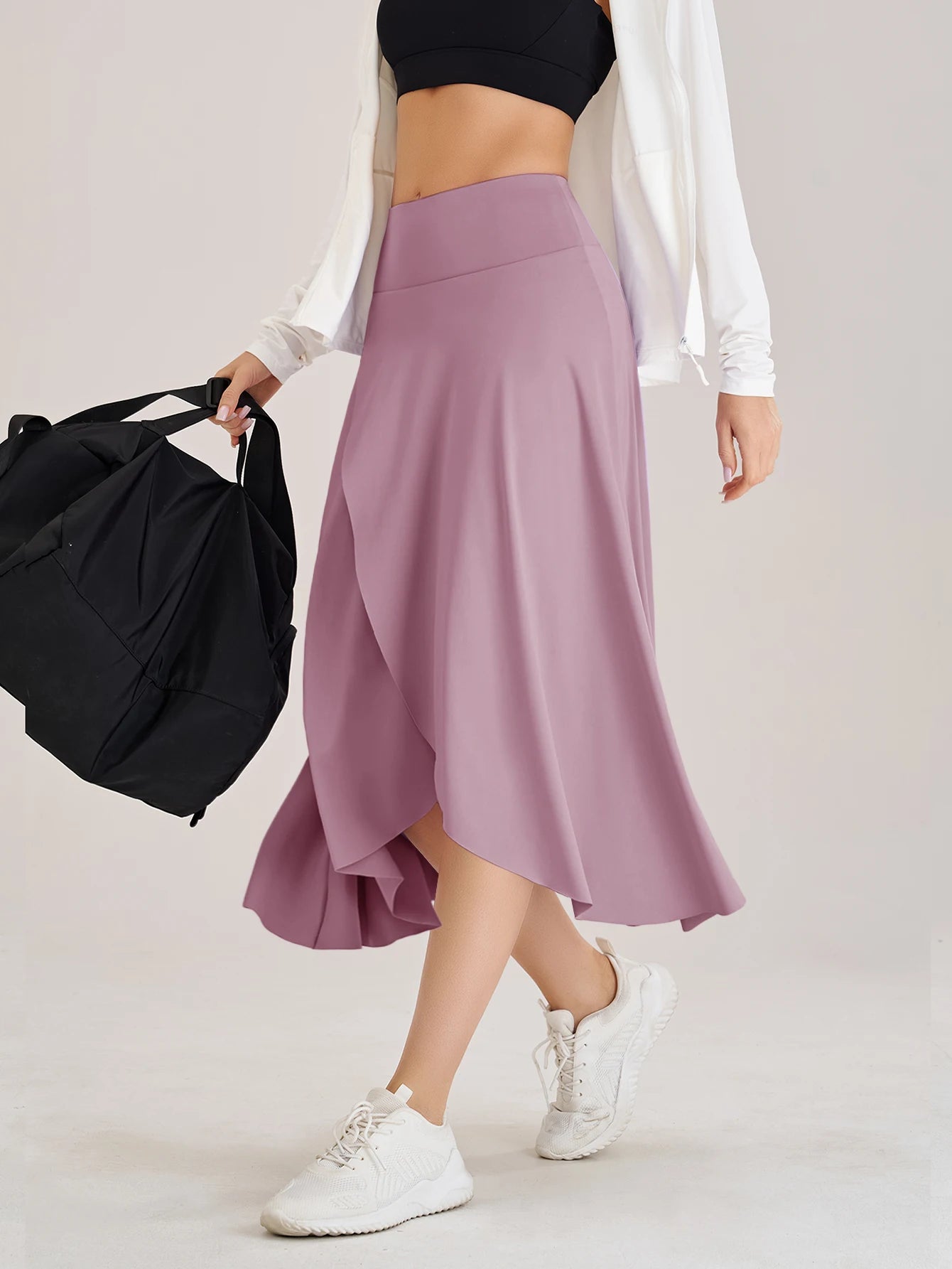 Summer Women Golf Tennis Dance Fitness Long Skirts Quick Drying Solid Female Lining High Waist Long Skirts Shorts