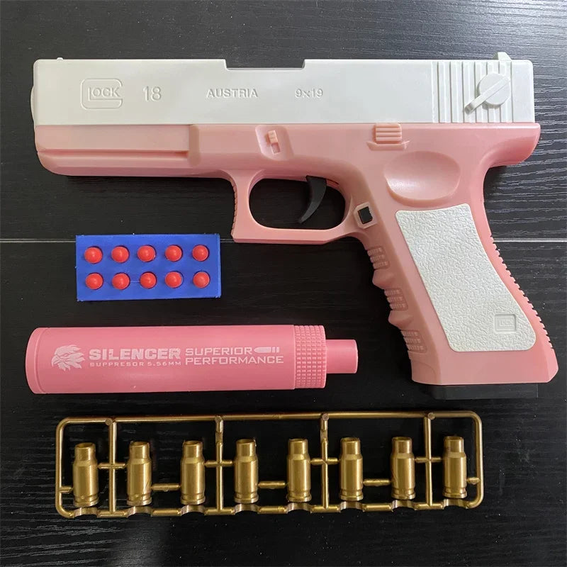 New Soft Bullet Toy Gun Shell Ejection Foam Darts Pistol Desert Eagle Airsoft Gun With Silencer For Kid Adult