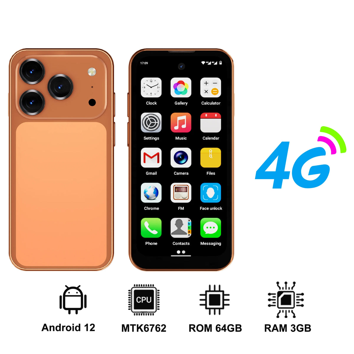 SERVO 19 Air 4G LTE Mini Smartphone Android 12.0 OS Play Store 6GB+128GB Face Unlock OTG 2 SIM 3.88" Screen Pocket Smart Phones