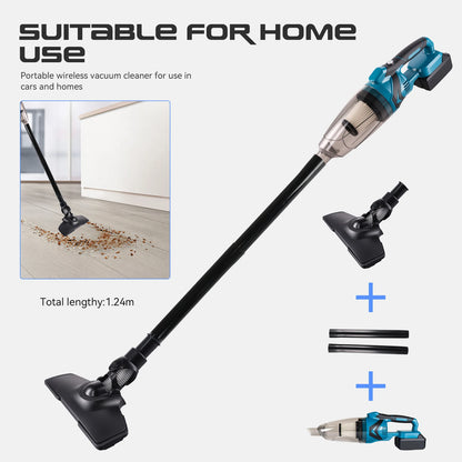 Podofo 18V Rechargeable Cordless Handheld Vacuum Cleaner Wet & Dry Dual Use With 4 Multifunctional Nozzles Portable Dust Remover For Household Car Interior And Pet Hair Cleaning