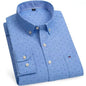 Men's Versatile Casual Checkered Oxford Cotton Shirts Single Pocket Long Sleeve Standard-fit Button Down Gingham Striped 7XL 6XL