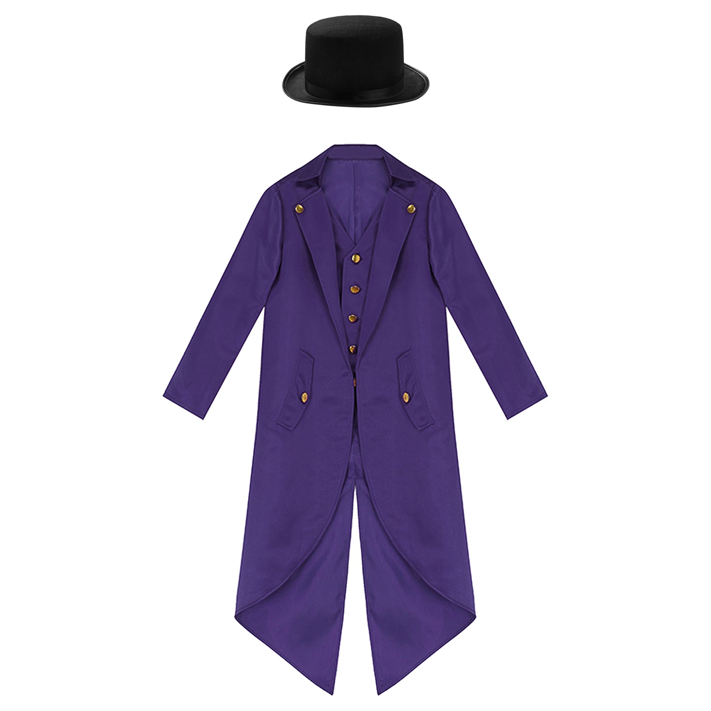 Kids Boys Vintage Steampunk Tailcoat Jacket Halloween Costume Gothic Medieval Clothes Court Uniform Magician Ringmaster Cosplay