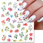 3d Nails Art Decals Spring Fruits Pink Full Tips Peony Magnolia Flowers Adhesive Sliders Stickers Decoration For Nails Manicure