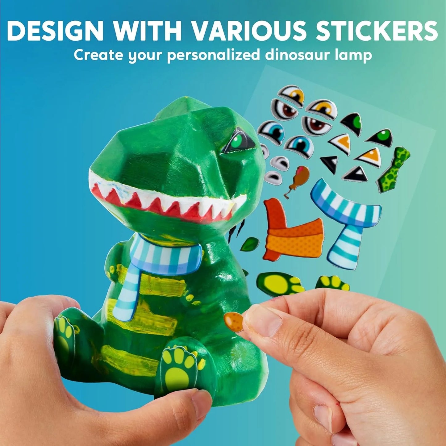 JOYFY DIY Night Light Paint Your Own Dinosaur Lamp Arts & Crafts Kit School Activities Art Supplies Painting Kits Birthday Gifts
