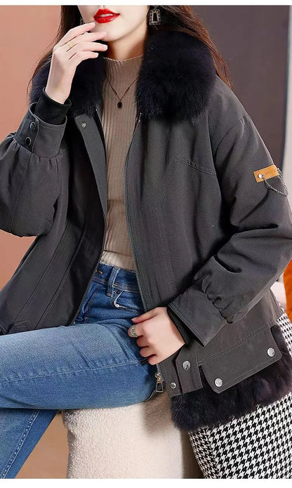 Upgraded 2023 Autumn/Winter omen's Pi vercomes Warm tras Coat Natural Fox Hair Fashion Wool Coat Temperament Slimming Inner Tank