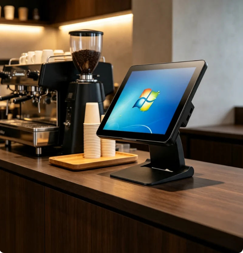 NEW 15.6 Inch Touch Screen Desktop POS Terminal Cash Register POS System All in One Windows 10 Support Folding PC I3 RAM 8GB
