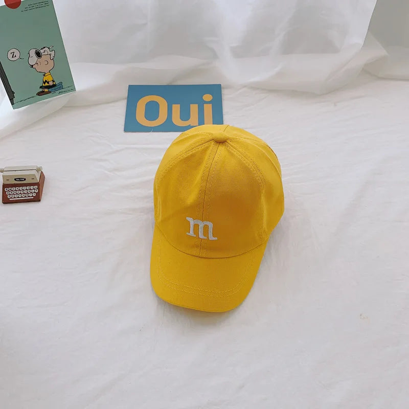 Children's Kids Baseball Cap for Girl Boy Spring Summer Baby Sun Hat M Letter Embroidered Toddler Peaked Caps кепка 아기모자