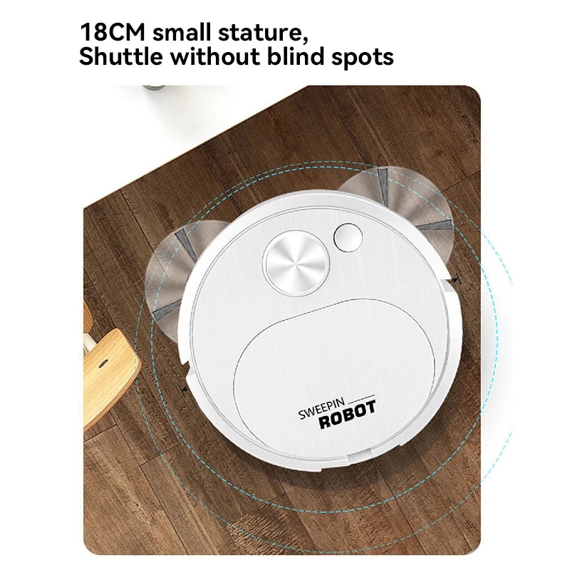 Automatic Electric Floor Vacuum Cleaner 3-in-1 1500Pa USB Rechargeable Wireless Sweeping Mop for Home Office Use