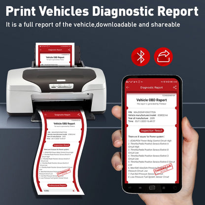 THINKCAR Thinkdiag 2 OBD2 scanner with CANFD support, all systems diagnostics tools with 15 reset functions, two-way scanning, ECU coding.