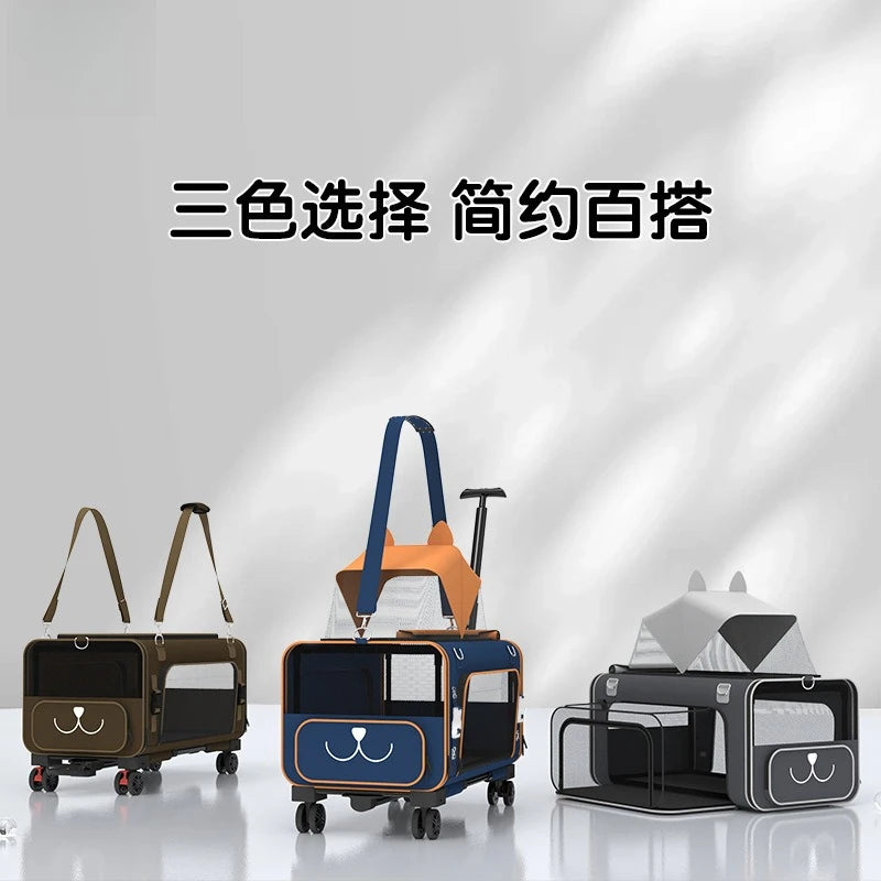 Pet Go out Trolley Portable Shoulder Bag Small Dog Cat Carrier Travel-friendly Pet Transport