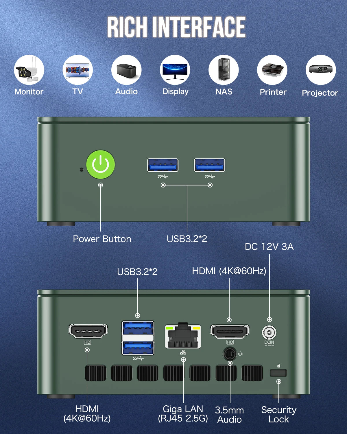 GMKtec G3 Mini PC Intel Alder Lake N100 Windows 11 Pro Desktop Computer 8/16GB RAM 256/512GB PCIe M.2 SSD WiFi 6 BT5.2 Mini PC