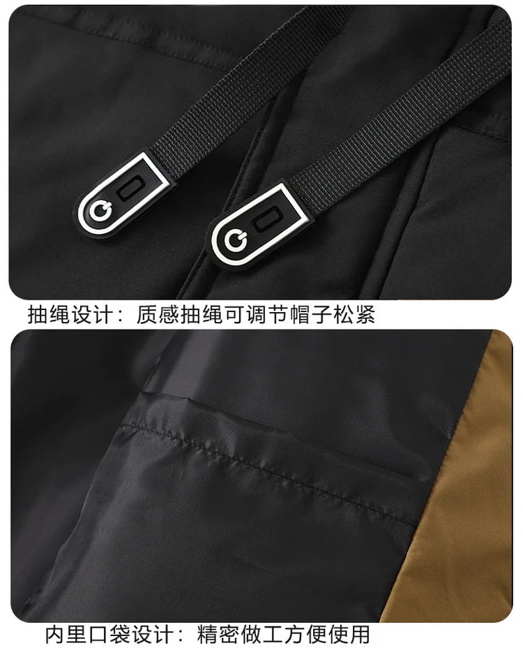 2024 Autumn Winter Men Thicken Cotton Waistcoat Sleeveless Vests Jackets Warm Detachable Hat Outerwear Male Zipper Hooded Coats