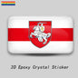 3D Dome Sticker Belarus Flag National Emblem Shield Car Motorcycle Helmet Laptop Vinyl Waterproof Stereo epoxy resin Sticker