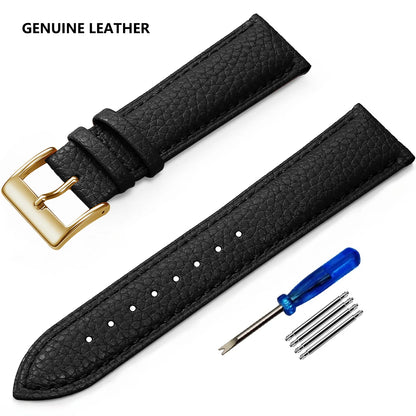 SAMCO Genuine Leather Watch Band 12/14/16/18/19/20/21/22/24 mm Watch Strap for Man Women High-quality Wrist Watchband + Tool