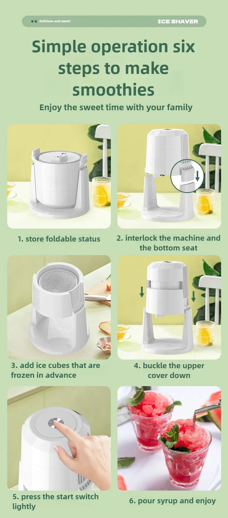 Automatic Ice shavers Trituradora De Hielo Commercial Smoothie Blender Maquina De Raspados De Hielo Electrica 220V 110V Ice