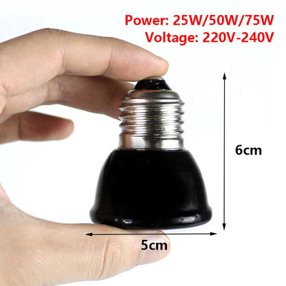 Ceramic Emitter Heat Light Mini Black Pet Heating Lamp Infrared Bulb 25/50/75/100W Brooder Chickens Reptile Lamp