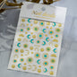 1pcs 3D Bronzing Gold Love Heart Nail Art Stickers Y2K Holographic Stars Sun Starlight DIY Nail Decals Heart Manicure Decoration