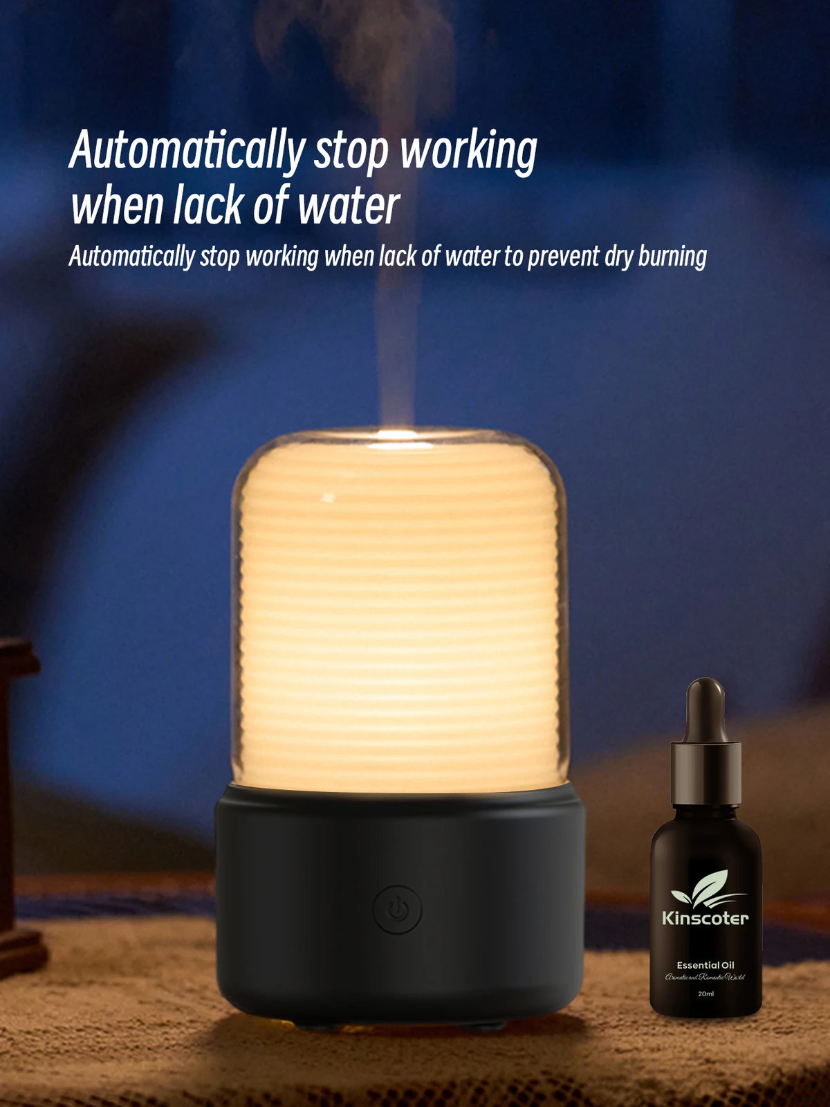 KINSCOTER Mini Aromatherapy Diffuser USB Air Humidifier Essential Oil Night Light Cold Mist Maker Sprayer for Home Bedroom