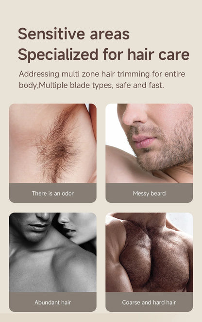 DOCOLAB Electric Razor Depilador Trimmer Shaver Epilator 4 In 1 Body Hair Removal Bekini Painless Cordless Gifts Men Women