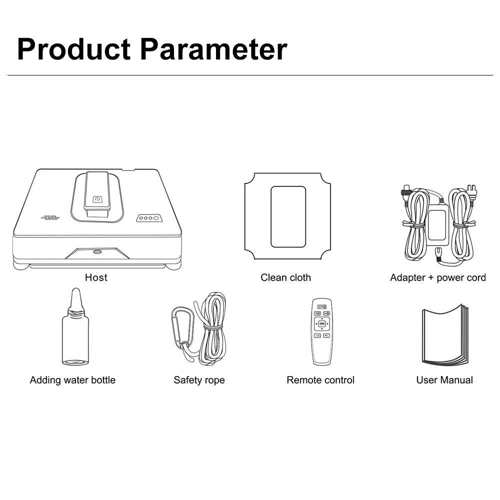 PuRuiKai Robot Window Cleaner,Dual Water Spray,With APP Control,High Vacuum Suction,Laser Sensor, Home Wall Glass Cleaning Robot