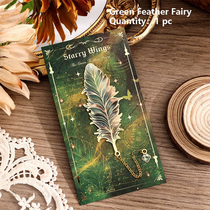 1 pc Metal Bookmarks with Chain Pendant Colorful Feather Design Unique Gifts for Book Lovers Writers Students Teachers Holiday