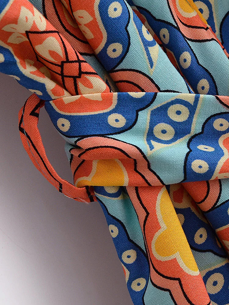 Boho Queens Vintage Peacock Floral Print Sashes Beach Kimono Women Bohemian Wrap Batwing Sleeves Holiday Bikini Cover-ups