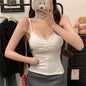 Pure Desire Sexy Lace Splice Strap Vest Women's Inner Wear Slimming Matching Top Trendy Tube Top Cotton Blend Elastic Fiber