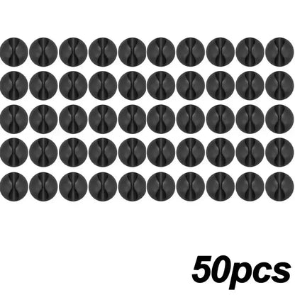 5/50Pcs Cable Clip Winder Organizer Round Charger Cord Clips Desk Tidy Management Wire Adhesive Holder Clamp in Home Office Car