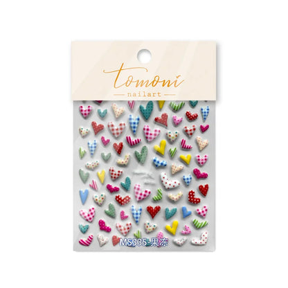 Line Flower Powder Blusher Love Heart High Quality Jelly Series Adhesive Nail Sticker Nail Art Decoration Decals Design T-2830