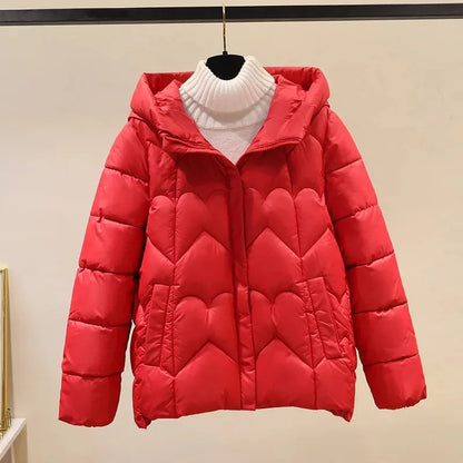 2025 New Style Korean Fashion Winter Jacket Short Down Bread Service Woman Snow Wear Puffer Coats Loose Warm Parkas Hooded Outwe