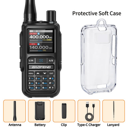 Baofeng UV-5R Mini Walkie Talkie Bluetooth Programming APP Long Range 999 Channels Radio With Protective Case Tactical Antenna