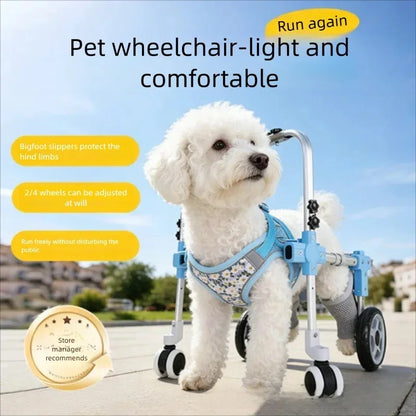 Pet Dog Wheelchair Cart Adjustable Pet Mobility Aid with Wheels Disabled Cat Dog Rehabilitation Walking Mobility Aid Pet Bracket