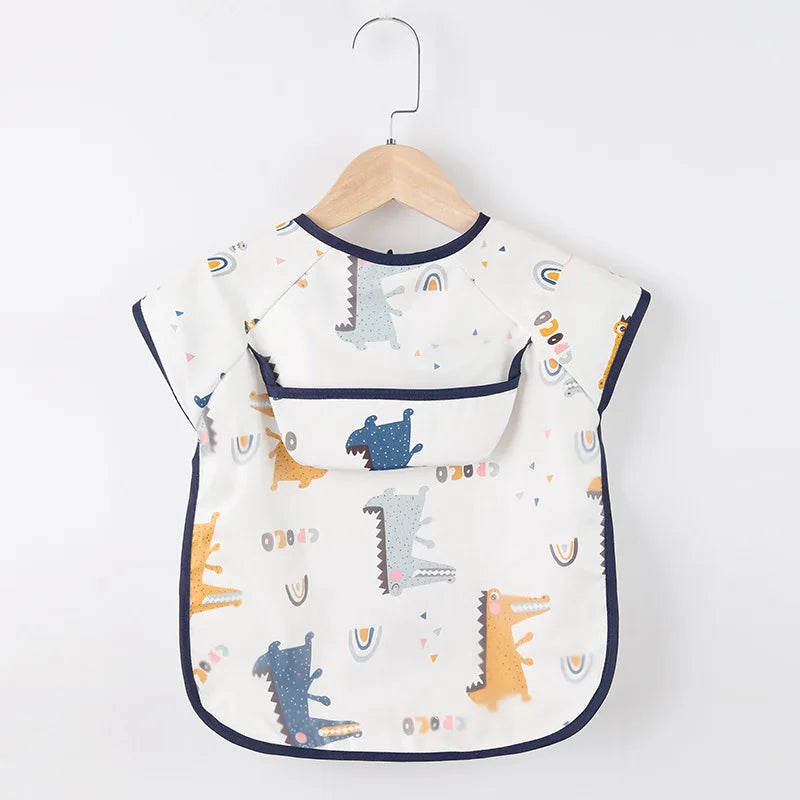Baby Girls Apron Bibs Toddler Long Sleeve Scarf Waterproof Art Smock Feeding Bib Infant Boys Girls Kids Burp Cloth Bandana