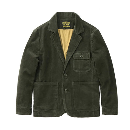 Heavyweight corduroy casual blazer for men American retro Ame Kaji loose jacket