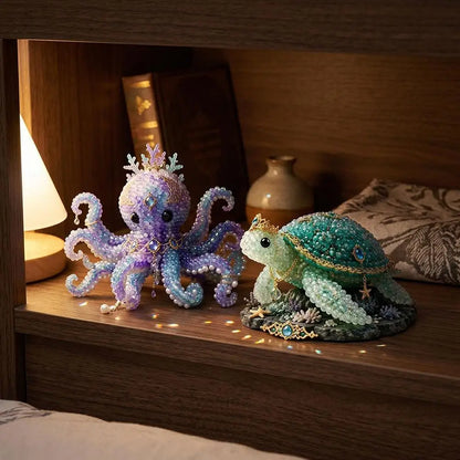 3D Ocean Animals DIY Beaded Craft Kit Beginner Friendly Handmade Marine Animal Bead Making Material Set