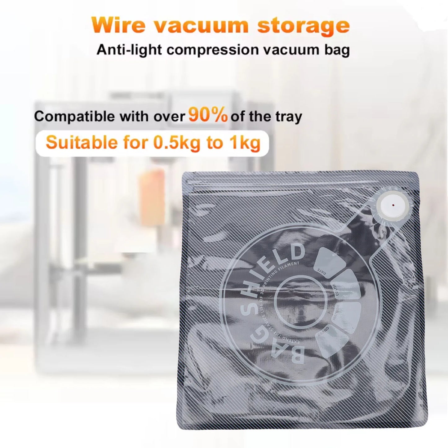 Filament Vacuum Storage Bag with USB Electric Pump 12.6x13.4in Light Proof 3D Printer Filament Storage Bags Filament Bag